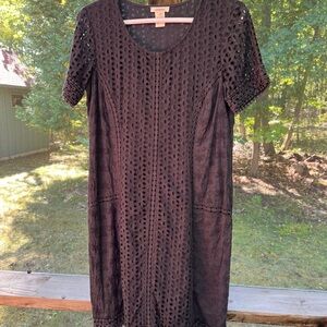 Charcoal Sundance eyelet dress. Size 10 short sleeves.